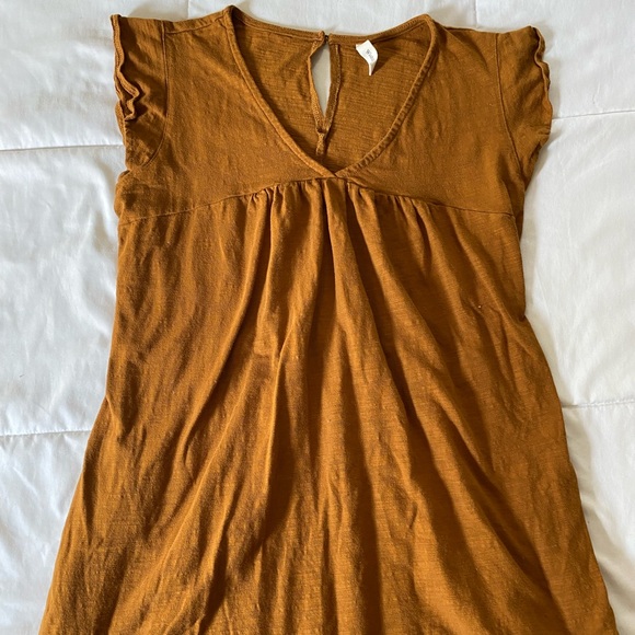 Wishlist babydoll short sleeve rust dress size M - Picture 2 of 3